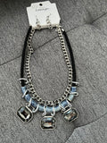 Chunky Blue and Gray Necklace Set