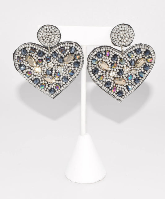 Beaded Heart Earrings