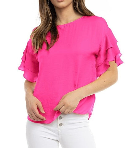 Double Ruffle Sleeve Blouse