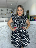 Flutter Sleeve Polka Dot Dress