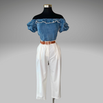 Off Shoulder Denim Casual Top