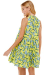Floral Print Mock Neck Short Dress
