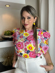 Floral Puff Sleeve Top