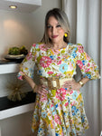 Balloom Seeve Floral Dress