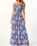 Floral Print Chain Strap Top and Palazzo Set