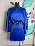 Kimono Long Sleeve Satin Mini Dress