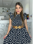 Flutter Sleeve Polka Dot Dress
