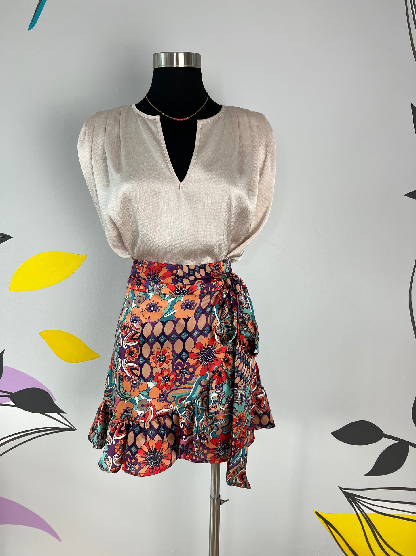 Multi Print Mini Wrap Skirt (Pick Style)
