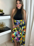 Multi Print Wrap Maxi Skirt