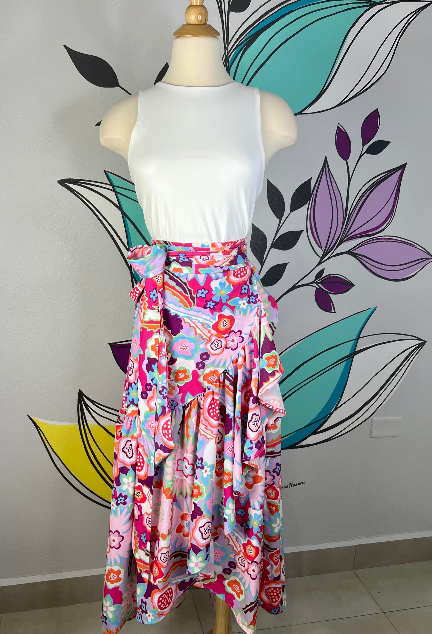 Spring Flower Wrap Skirt