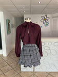 Bell Sleeve Tie Neck Top