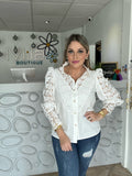 Vintage Look Lace Long Sleeve Top
