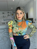 Animal Abstract Print Long Sleeve Top